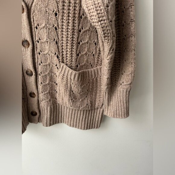 Revolve lacademie Cailean Cable Oversized Cardigan in Taupe - Picture 8 of 13